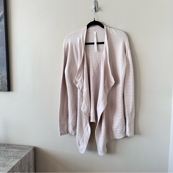 Lululemon-Open Cotton/Silk Waterfall Cardigan (Size:4) - Picture 4 of 11